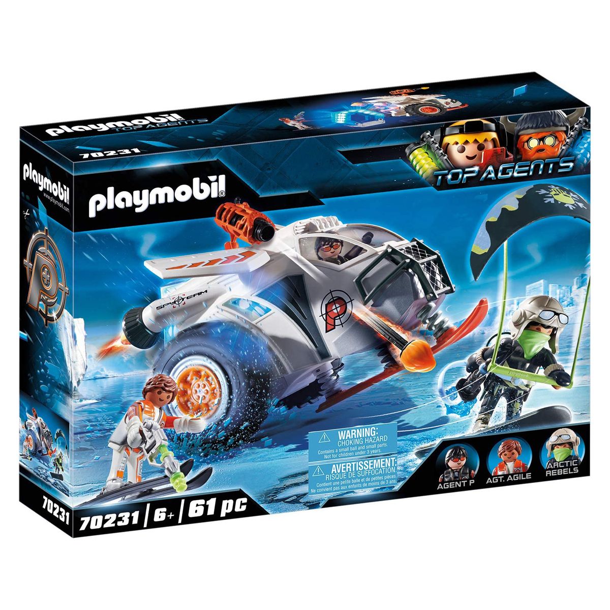 Playmobil 70231 Top Agents Spy Team Schneegleiter mit Licht- und Soundeffekten, Ab 6 Jahren