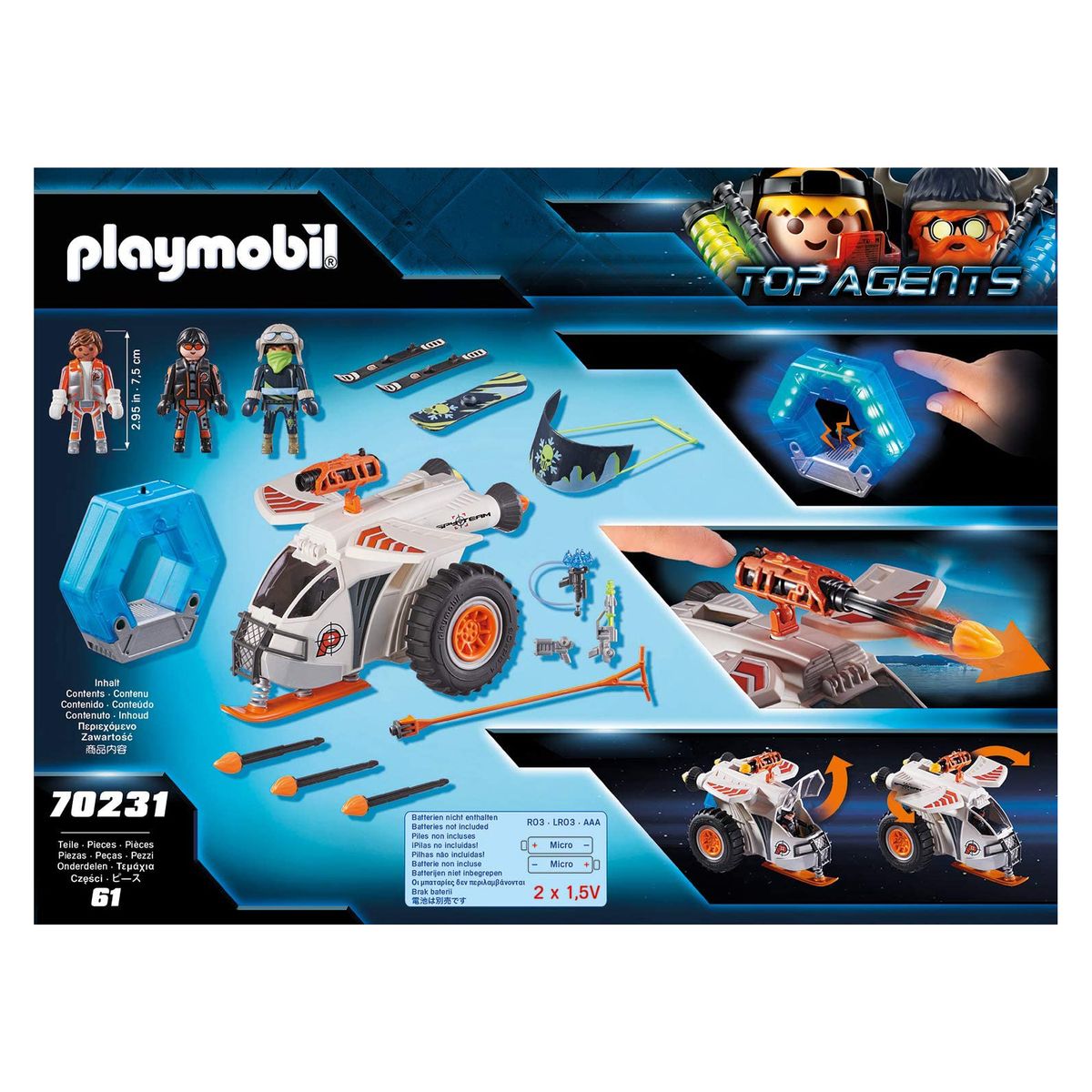 Playmobil 70231 Top Agents Spy Team Schneegleiter mit Licht- und Soundeffekten, Ab 6 Jahren