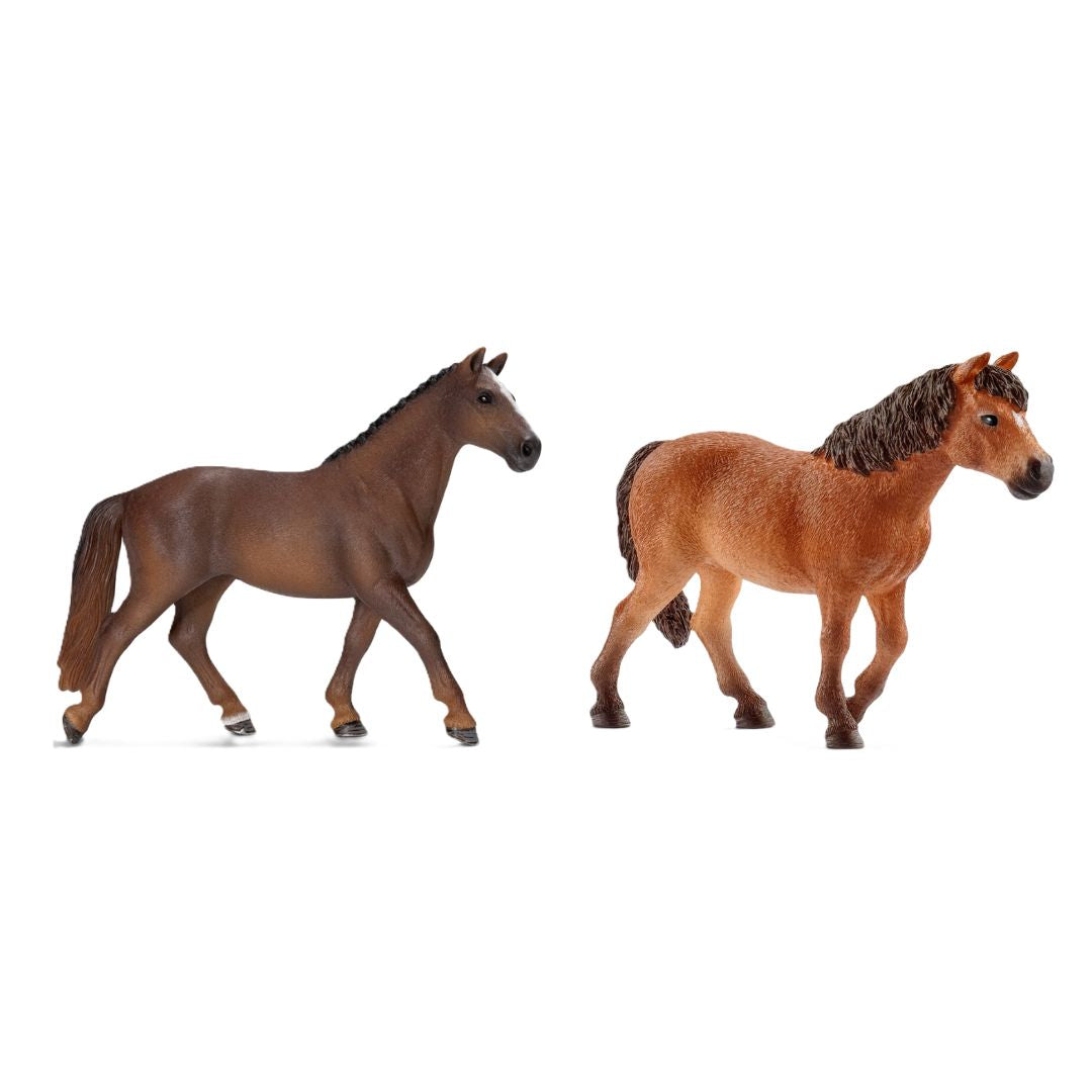 Schleich 13873 Dartmoor-Pony Stute & 13729 Hannoveraner Stute Bundle