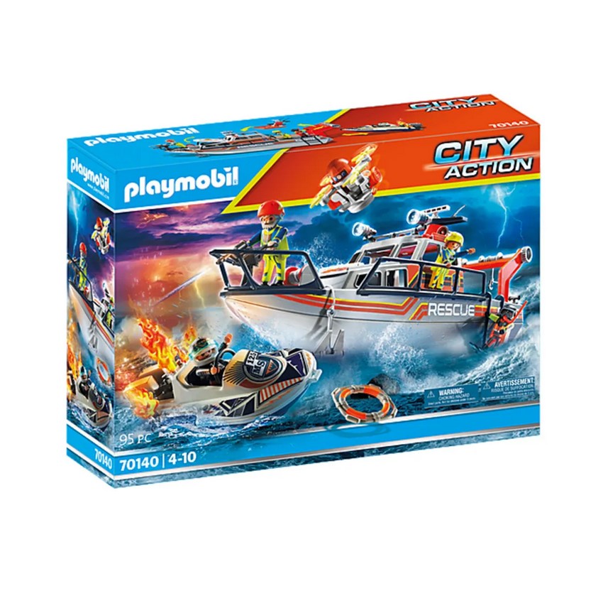 Playmobil 70140 City Action Seenot: Löscheinsatz mit Rettungskreuzer  PLAYMOBIL®   