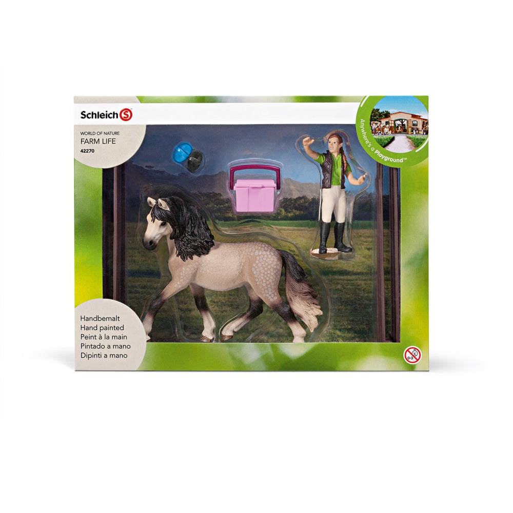 Schleich 42270 Pferdepflegeset, Andalusier