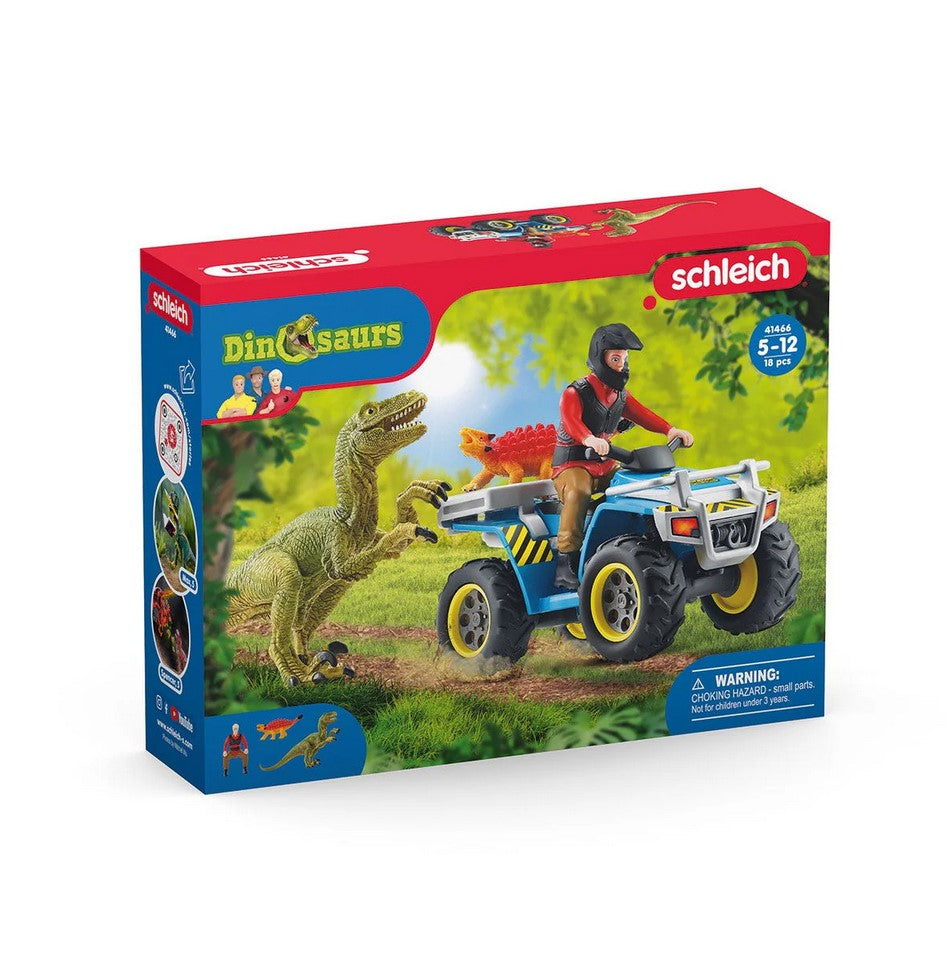 Schleich 41466 Flucht auf Quad vor Velociraptor