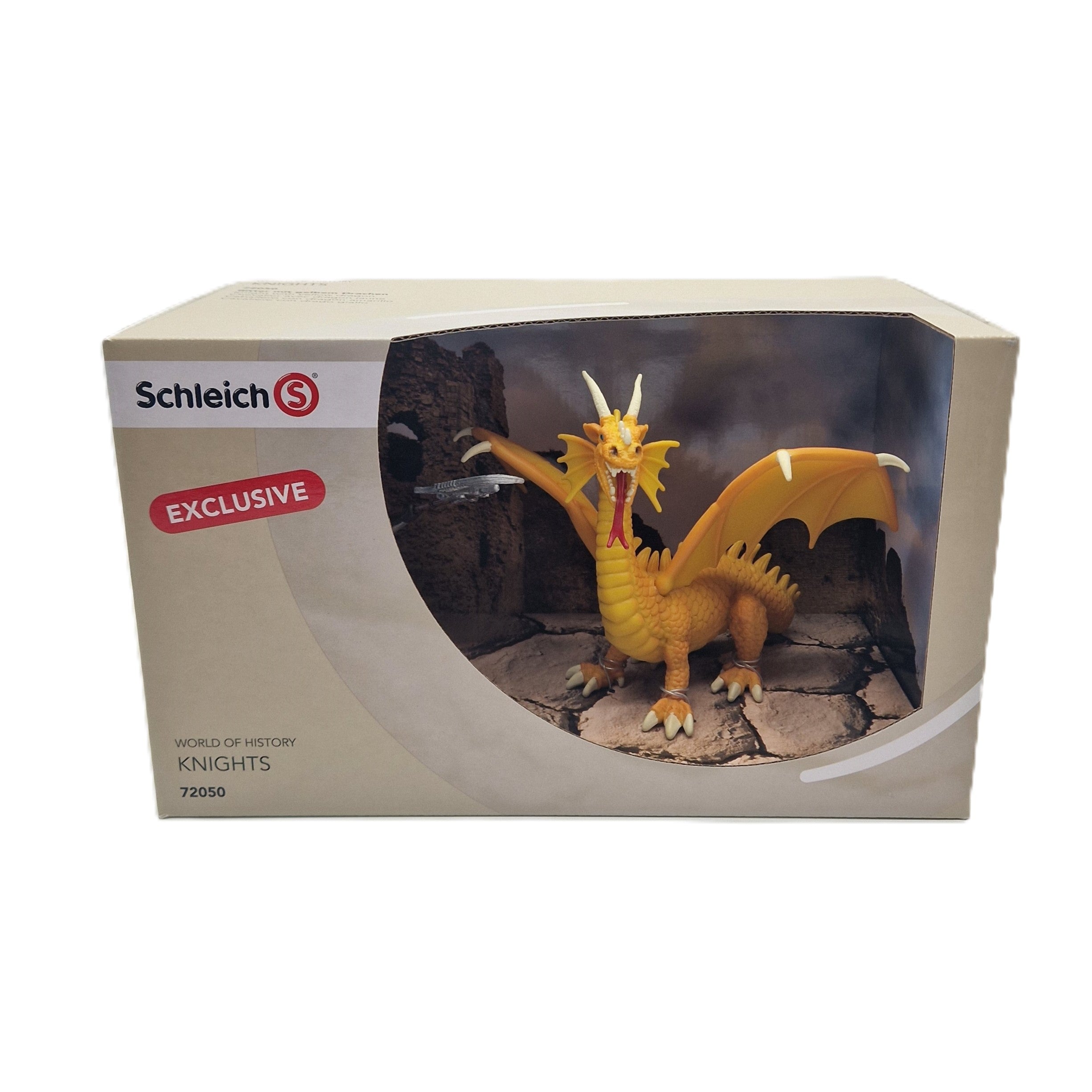 Schleich 72050 Goldener Drache & Drachenritter mit Stabwaffe