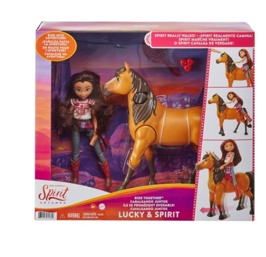 Spirit Reitabenteuer Set mit Lucky Puppe & Pferd Spirit GXF95  Mattel   