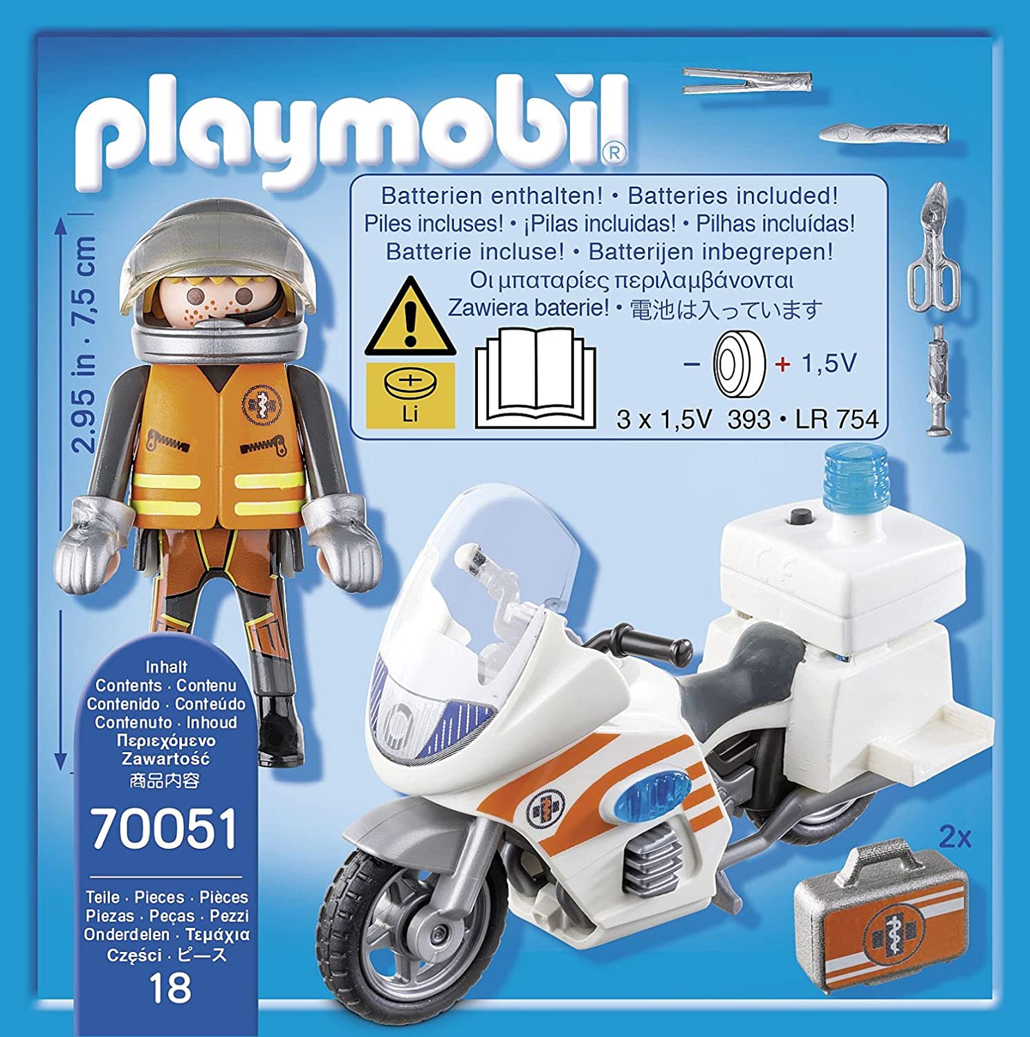 Playmobil 70051 City Life Notarzt - Motorrad mit Blinklicht  PLAYMOBIL®   