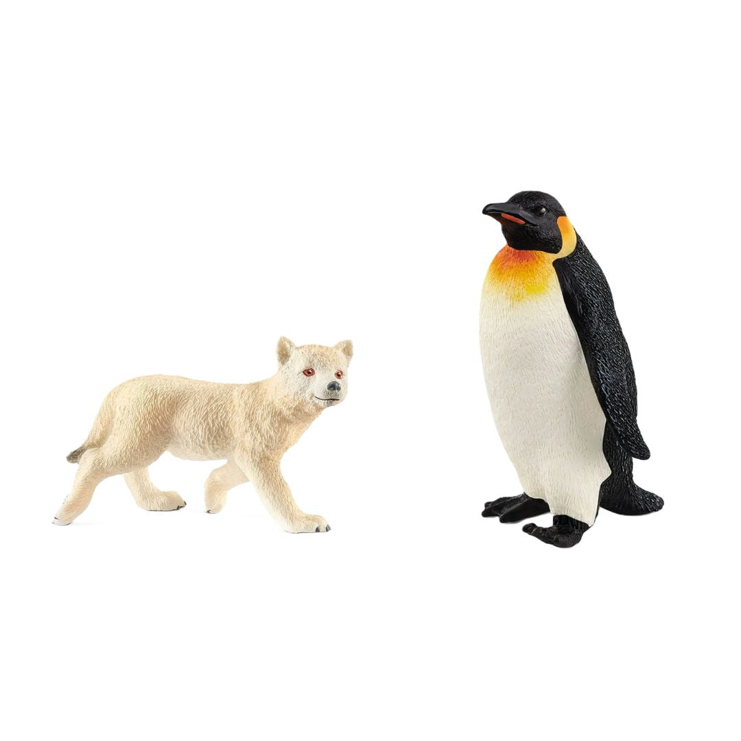 Schleich 14804 Arktisches Wolfsjunges & 14841 Pingui Bundle  GASCHer's Spielwarenshop   